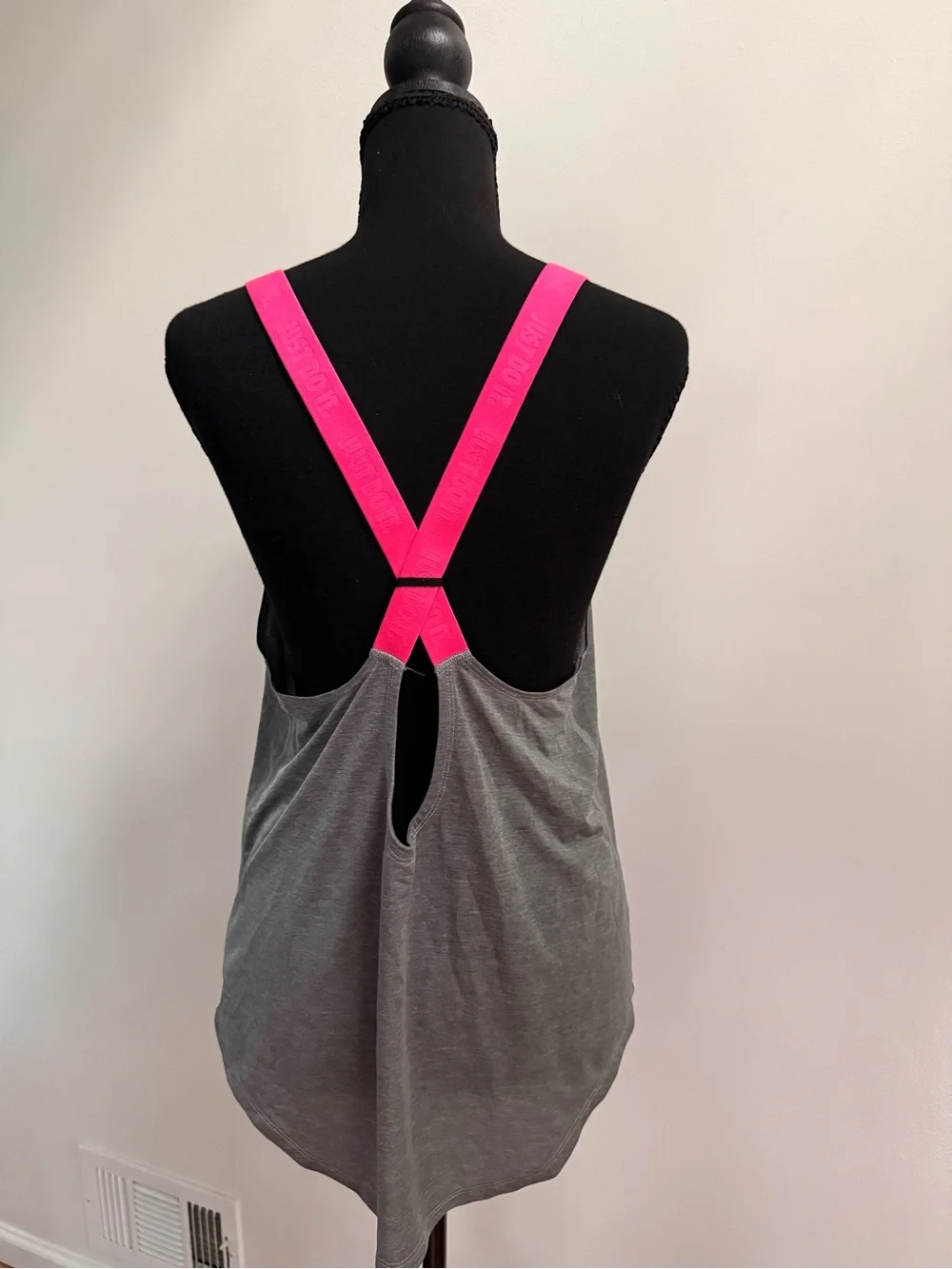 Nike Gray Tank with Bright Pink Strappy Back